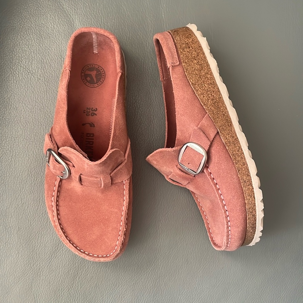 EUC Birkenstock Buckley Suede Slip Ons Clogs Women’s Size EU 36 US 5.5-6